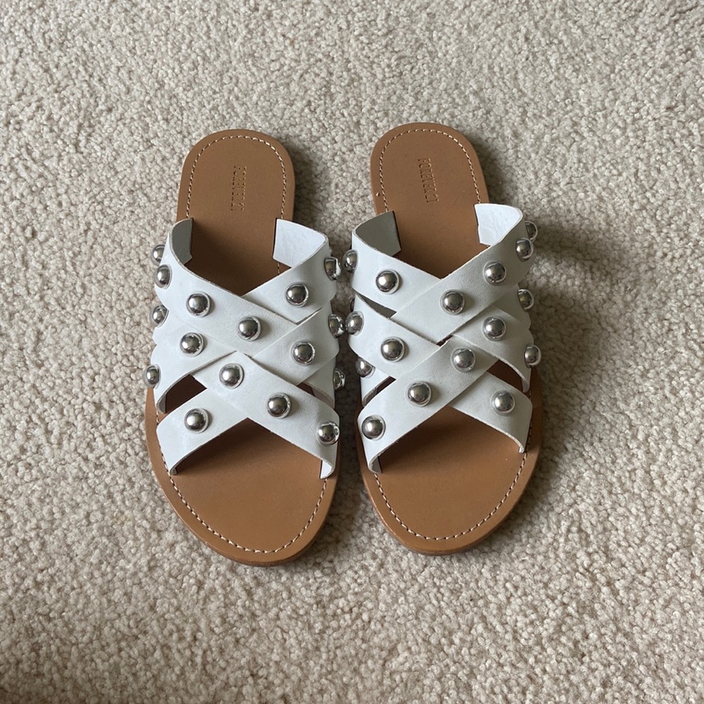 Strapped white sandals- size 6.5
